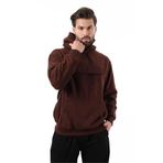 Madmext Acı Kahverengi Kapüşonlu Kapaklı Cep Detaylı Polar Erkek Sweatshirt 7097,Acı Kahverengi L