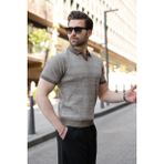 Madmext Açık Kahverengi Polo Yaka Regular Fit Erkek Triko Tişört E7496 - XL