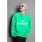 Madmext Açık Yeşil Bisiklet Yaka Baskılı Oversize Kadın Sweatshirt MG1902