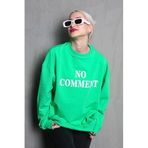 Madmext Açık Yeşil Bisiklet Yaka Baskılı Oversize Kadın Sweatshirt Mg1902,Açık Yeşil M