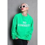 Madmext Açık Yeşil Bisiklet Yaka Baskılı Oversize Kadın Sweatshirt Mg1902,Açık Yeşil S