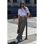 Madmext Antrasit Çift Bel Bantlı Wide Leg Kadın Pantolon Mg2551,Antrasit L