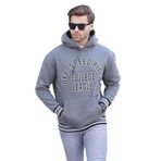 Madmext Antrasit Kapüşonlu Cep Detaylı Baskılı Erkek Sweatshirt 7068,Antrasit S