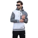 Madmext Antrasit Renk Bloklu Kapüşonlu Baskılı Erkek Sweatshirt 7078,Antrasit M