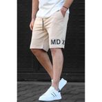 Madmext Bej Baskılı Erkek Bermuda Şort 5493,Bej S