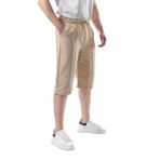 Madmext Bej Erkek Keten Kapri Şort 6538,Bej 2XL