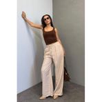 Madmext Bej Geniş Paça Kadın Pantolon Mg1982,Bej S