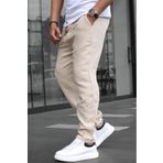 Madmext Bej Müslin Kumaş Erkek Basic Pantolon 6507