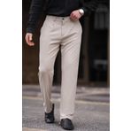 Madmext Bej Regular Fit Düz Kesim Yan Cepli Erkek Pantolon 6540