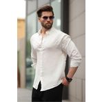 Madmext Beyaz Basic %100 Pamuklu Uzun Kollu Erkek Gömlek E6761