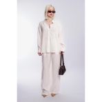 Madmext Beyaz Basic Kadın Gömlek Pantolon İkili Takım Mg2352