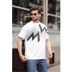 Madmext Beyaz Baskılı %100 Pamuk Erkek T-shirt E7111