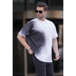 Madmext Beyaz Baskılı Bisiklet Yaka Erkek Tişört 7028 - XL