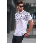 Madmext Beyaz Düğmeli Polo Yaka Erkek Tişört 5867 - S