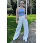 Madmext Beyaz Geniş Paça Kadın Pantolon MG1982 - S