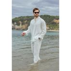 Madmext Beyaz Gömlek Pantolon Erkek İkili Takım E7322