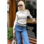 Madmext Beyaz Kadın Off Shoulder Uzun Kollu Bluz MG2567