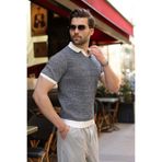 Madmext Beyaz Polo Yaka Regular Fit Erkek Triko Tişört E7496