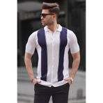Madmext Beyaz Polo Yaka Triko Erkek Tişört 6353