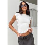 Madmext Beyaz Sırt Dekolteli Crop Kadın Bluz Mg1851,Beyaz L