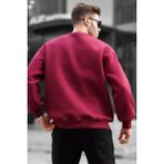 Madmext Bordo Basic Erkek Sweatshirt 6048 Oversize Bisiklet Yaka Uzun Kollu Günlük Kullanım - 2XL