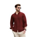 Madmext Bordo Basic%100 Pamuklu Uzun Kollu Erkek Gömlek E6761,Bordo S