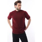 Madmext Bordo Bisiklet Yaka Basic Erkek T-Shirt E7113 - XL