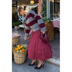 Madmext Bordo Bisiklet Yaka Çizgili Triko Kadın Kazak Mg2472,Bordo S