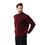 Madmext Bordo Bisiklet Yaka Overfit Erkek Triko Kazak E7402,Bordo XL