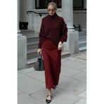 Madmext Bordo Boğazlı Kadın Triko Kazak Mg2535,Bordo M