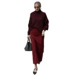 Madmext Bordo Boğazlı Kadın Triko Kazak Mg2535,Bordo S