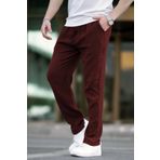 Madmext Bordo Müslin Kumaş Erkek Basic Pantolon 6507