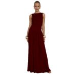 Madmext Bordo Önü Dökümlü Uzun Boy Kadın Elbise Mg2364,Bordo XL