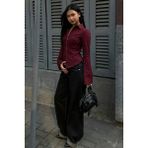 Madmext Bordo Vücuda Oturan Slim Fit Kadın Gömlek MG2659 - XL