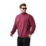 Madmext Bordo Yarım Balıkçı Yaka Erkek Basic Sweatshirt E7158,Bordo XL