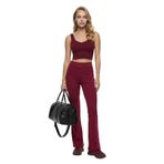 Madmext Bordo Yüksek Bel Flare Paça Şık Günlük Kadın Pantolon Mg2645,Bordo L
