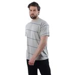 Madmext Boyalı Gri Bisiklet Yaka Basic Çizgili Erkek T-Shirt E7102,Boyalı Gri L