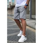 Madmext Boyalı Gri Erkek Regular Fit Şort