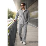 Madmext Boyalı Gri Kadife Erkek Gömlek Pantolon Takım E7334,Boyalı Gri L