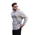 Madmext Boyalı Gri Kapüşonlu Baskılı Cep Detaylı Erkek Sweatshirt E7065,Boyalı Gri M