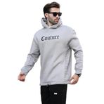 Madmext Boyalı Gri Kapüşonlu Baskılı Erkek Sweatshirt 7090,Boyalı Gri M