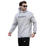 Madmext Boyalı Gri Kapüşonlu Baskılı Erkek Sweatshirt 7090,Boyalı Gri S