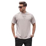 Madmext Boyalı Gri Likralı Basic Erkek Tişört 6060,Boyalı Gri XL