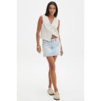 Madmext Buz Mavi Mini Jean Etek MG2099 - 40
