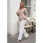 Madmext Camel Çizgili Kadın Gömlek Mg2410