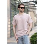 Madmext Camel Dikiş Detaylı Regular Fit Erkek Tişört E7183 - S