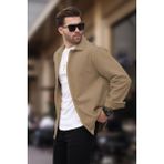 Madmext Camel Düğmeli Erkek Polar Gömlek 6753