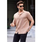Madmext Camel Kısa Kollu Erkek Gömlek 6706