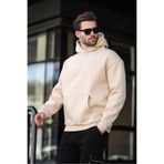 Madmext E7169 Bej Kapüşonlu Erkek Sweatshirt