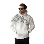 Madmext Ekru Baskılı Kapüşonlu Erkek Sweatshirt E7160,Ekru M